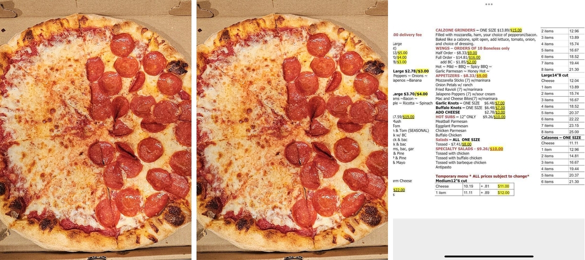 Cristiano's Pizza Menu